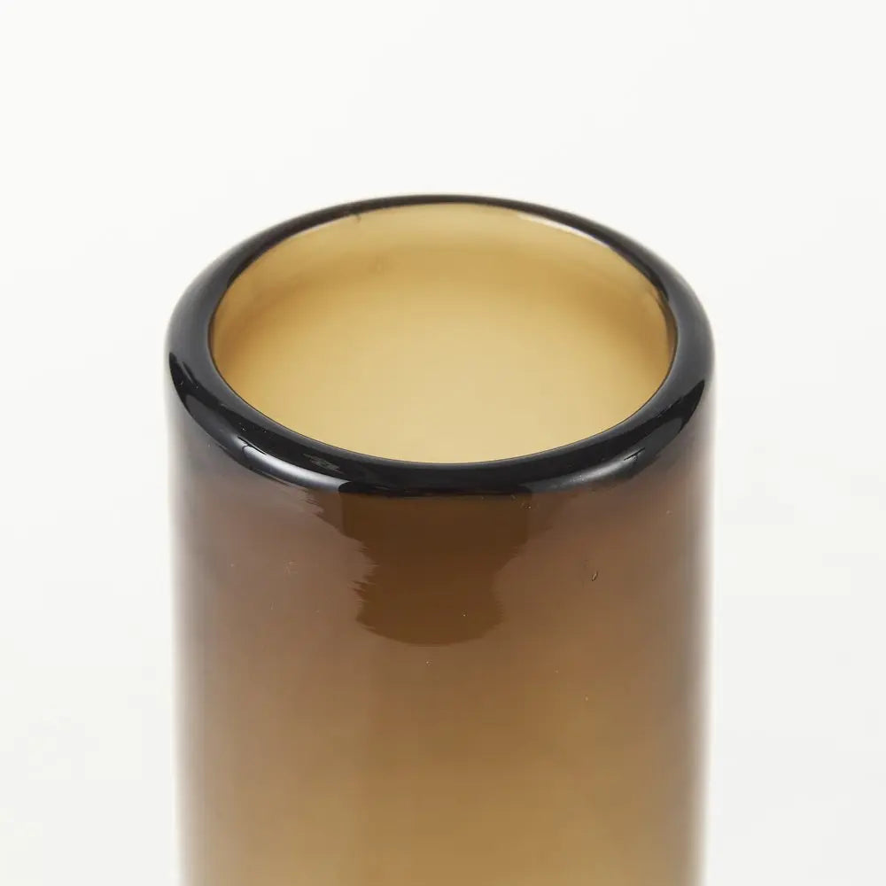 12" Brown Cylinder Crystal Glass Table Vase HomeRoots