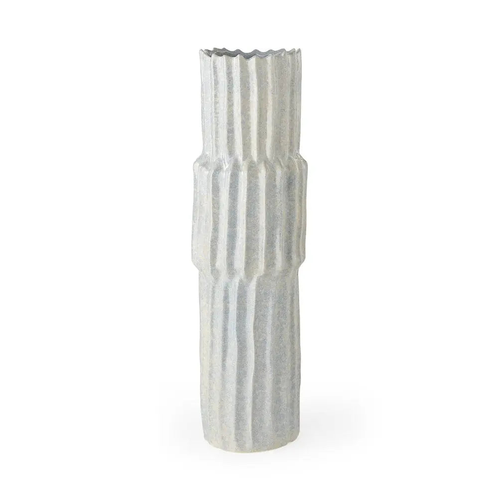 23" Gray Abstract Cylinder Ceramic Table Vase HomeRoots