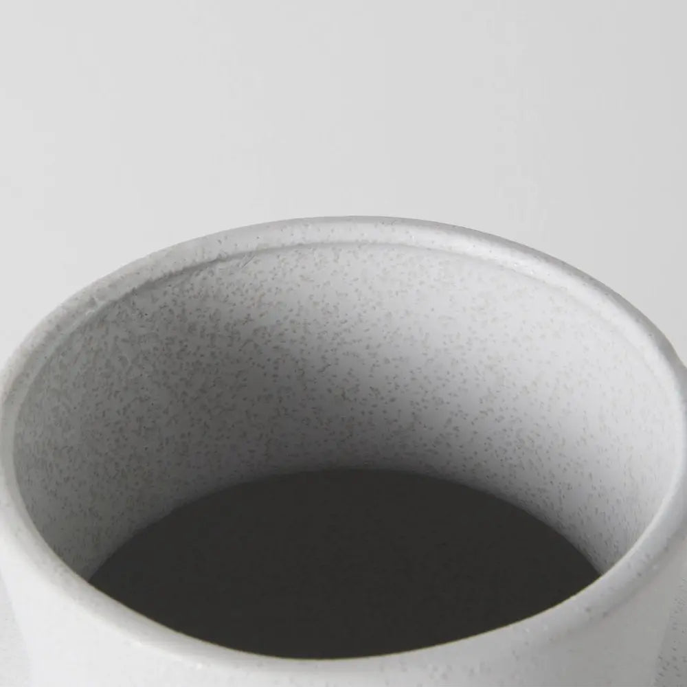 11" White Abstract Cylinder Ceramic Table Vase HomeRoots