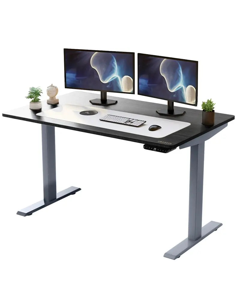 Premier 45" Gray Dual Motor Electric Office Adjustable Standing Desk HomeRoots