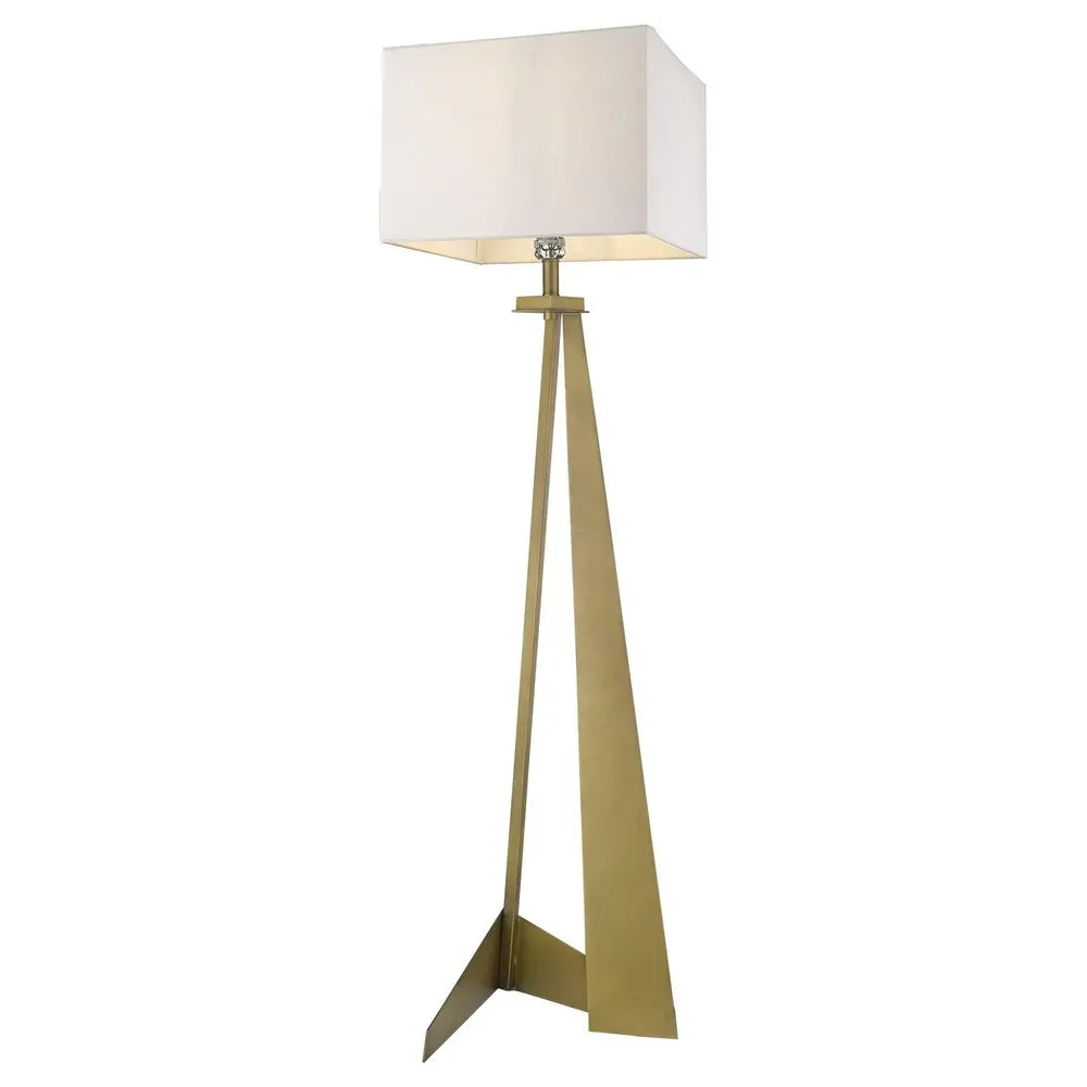 60" Floor Lamp With White Fabric Novelty Shade HomeRoots