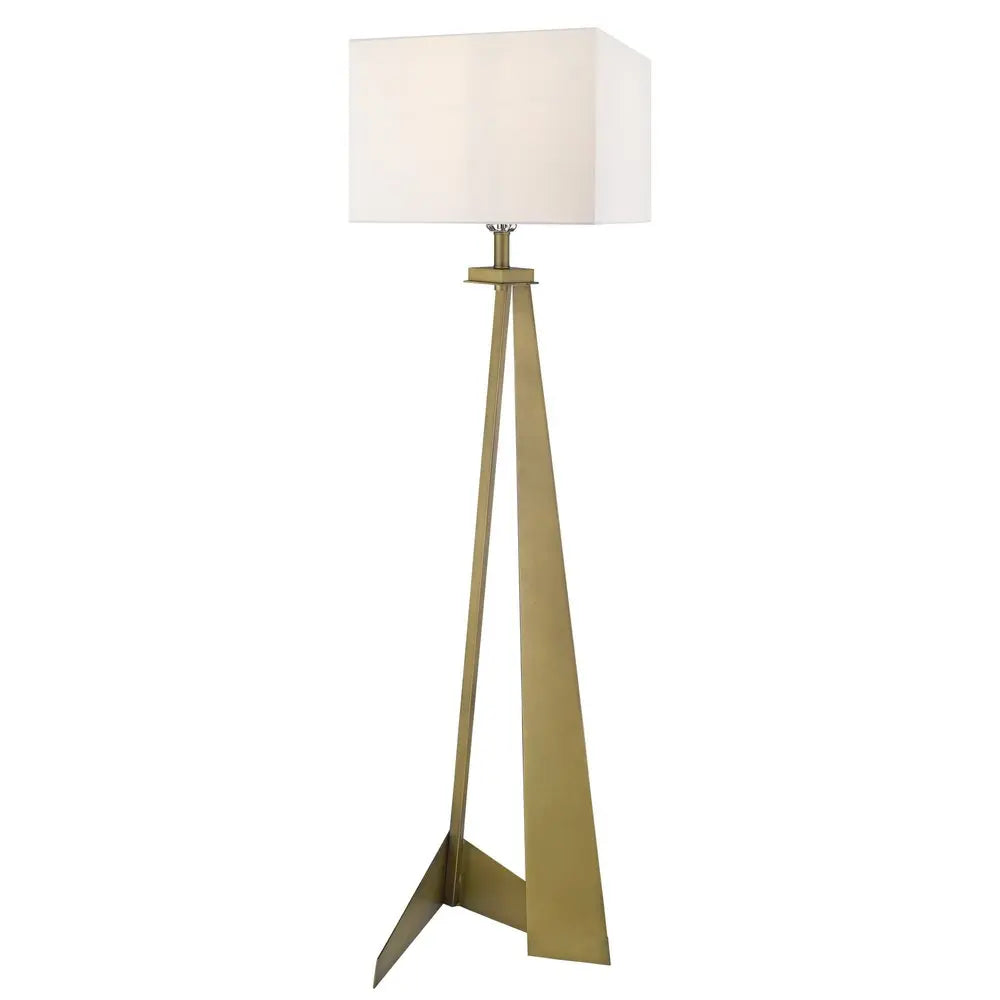 60" Floor Lamp With White Fabric Novelty Shade HomeRoots