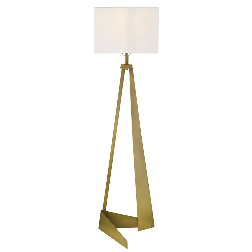 60" Floor Lamp With White Fabric Novelty Shade HomeRoots
