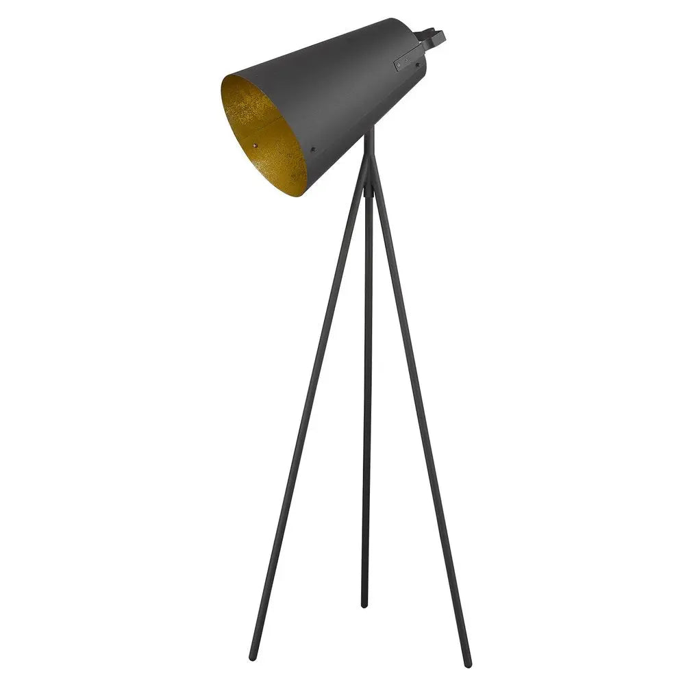 61" Tripod Floor Lamp With Gray Metal Cone Shade HomeRoots