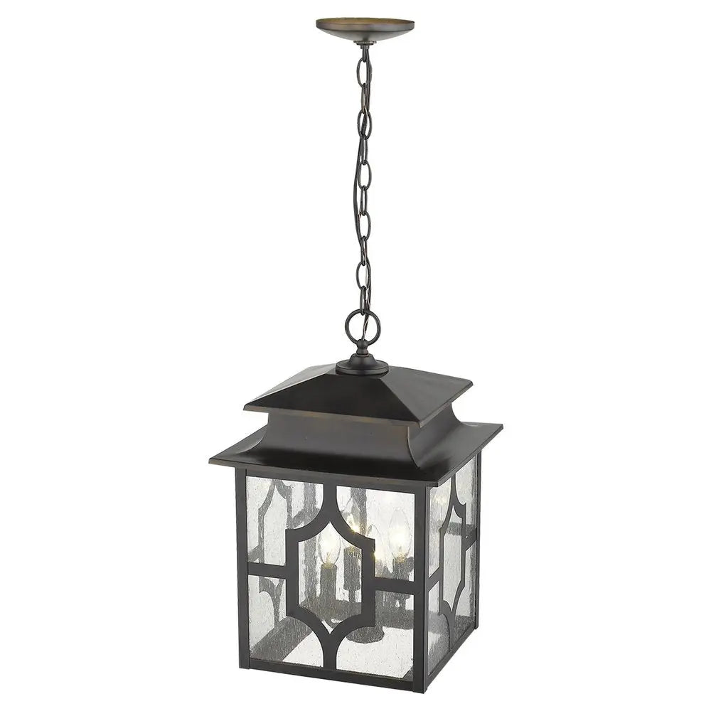 Calvert 4-Light Oil-Rubbed Bronze Hanging Lantern HomeRoots