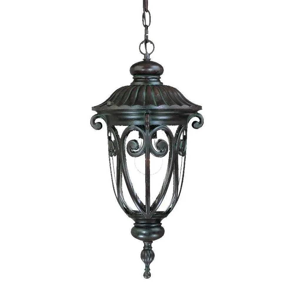 Naples 1-Light Marbelized Mahogany Hanging Light HomeRoots