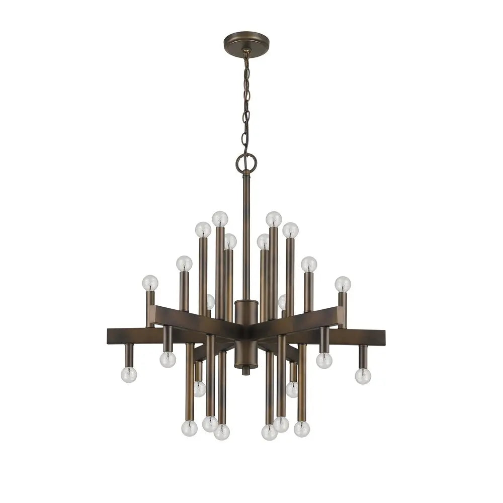 Brown Candle Style Multi Light Metal Dimmable Chandelier HomeRoots
