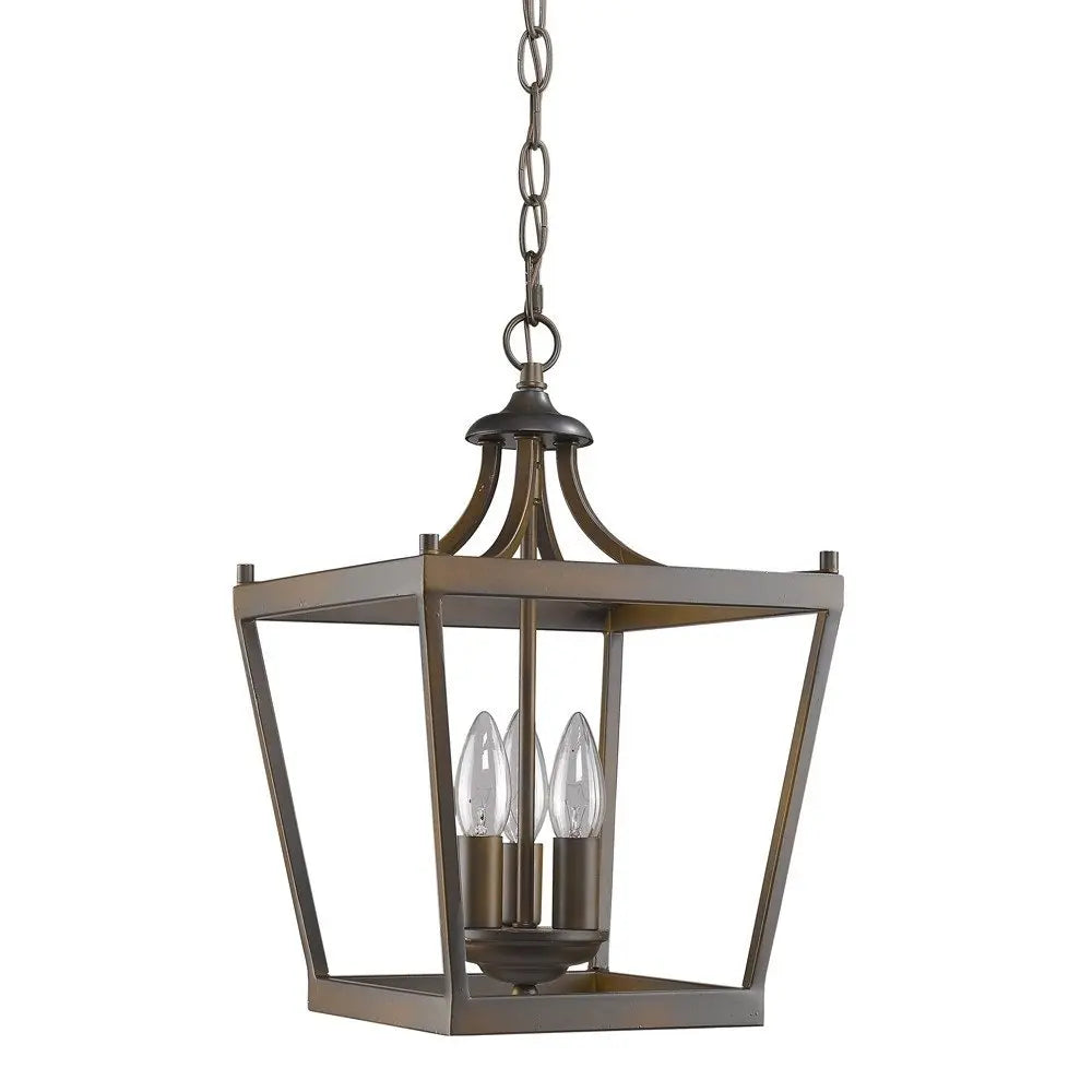 Vintage Brown Metal Tapered Hanging Light HomeRoots