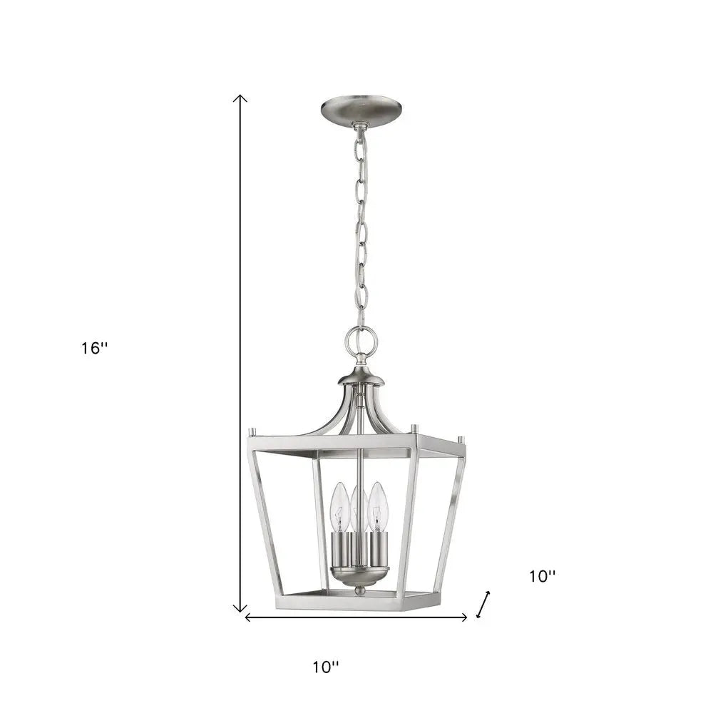 Vintage Silver Metal Tapered Hanging Light HomeRoots