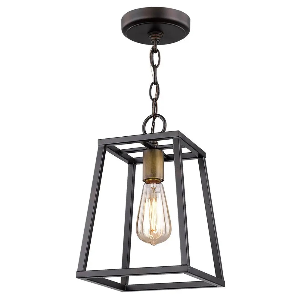 Antique Bronze Metal Tapered Hanging Light HomeRoots
