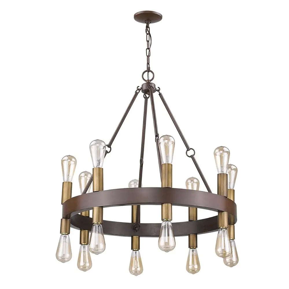 Brown and Black Candle Style Multi Light Metal Dimmable Chandelier HomeRoots
