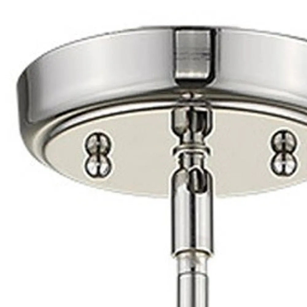 Silver Metal Hanging with Round Clear Glass Shade HomeRoots