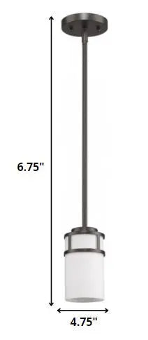 Brushed Bronze Minimalist Cylindrical Hanging Light HomeRoots