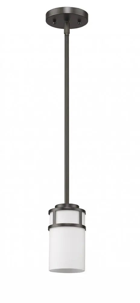 Brushed Bronze Minimalist Cylindrical Hanging Light HomeRoots