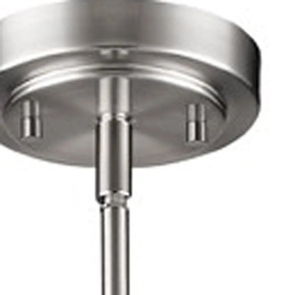 Silver Hanging Light with Frosted Glass Shade HomeRoots