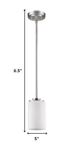 Silver Frosted Glass Hanging Light HomeRoots