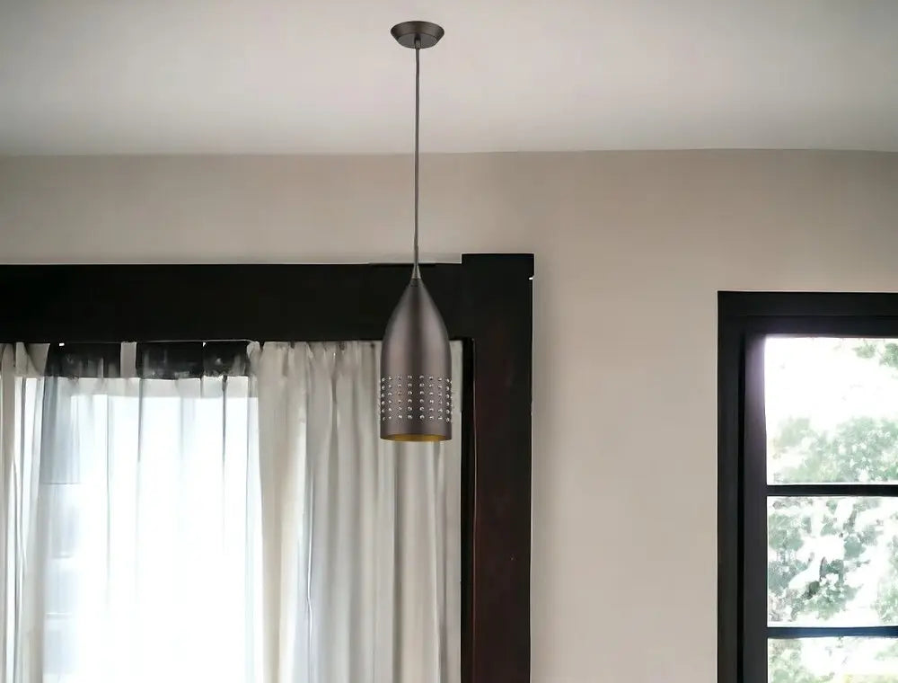Bronze Hanging Light with Glass Studs HomeRoots