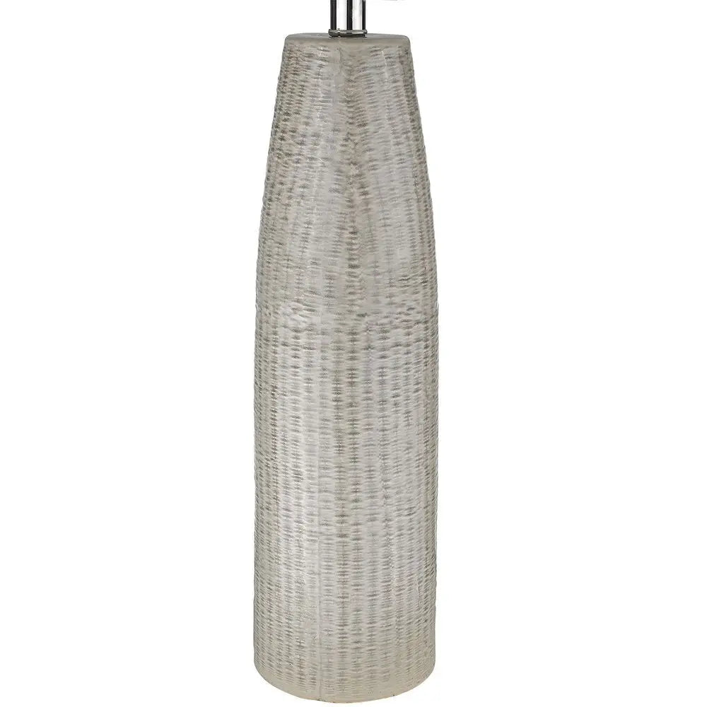 33" Light Gray Ceramic Table Lamp With White Drum Shade HomeRoots