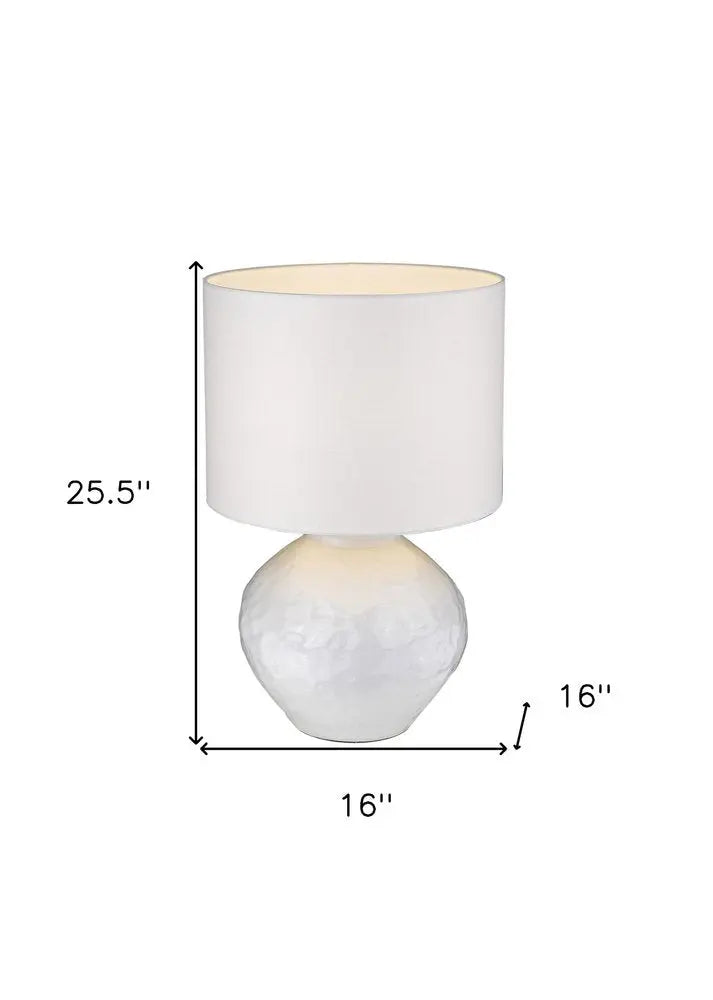 26" White Ceramic Table Lamp With White Drum Shade HomeRoots
