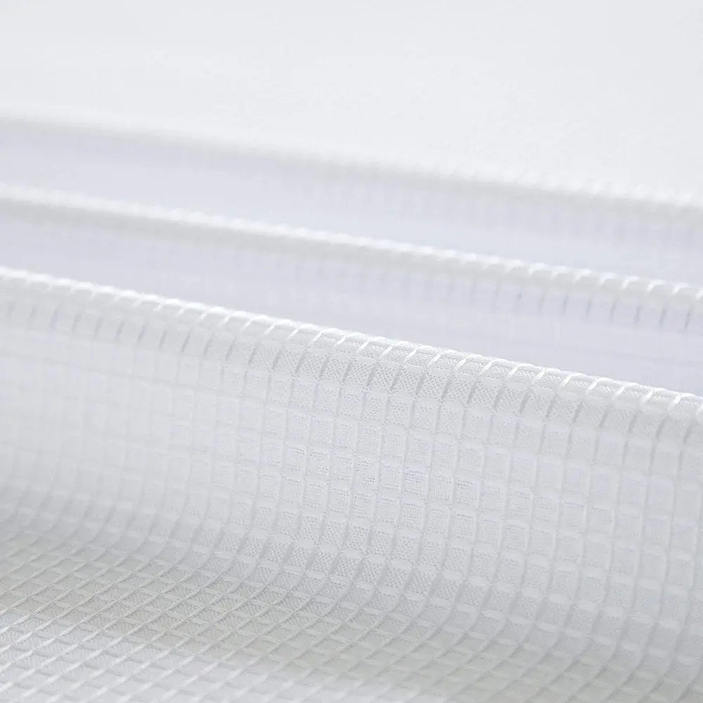 White Sheer and Grid Shower Curtain and Liner Set HomeRoots