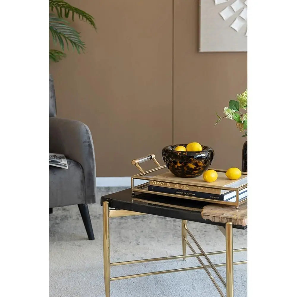 4" Beige Brown And Black Animal Print Round Glass Table Vase - NOBLE HOME INTERIORS