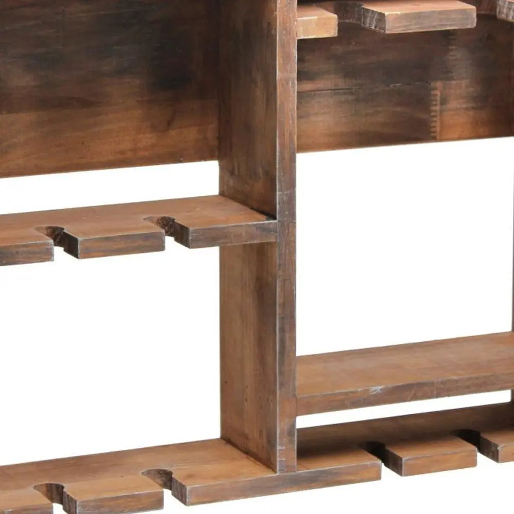 4" Brown Wood Entertainment Organizer - NOBLE HOME INTERIORS