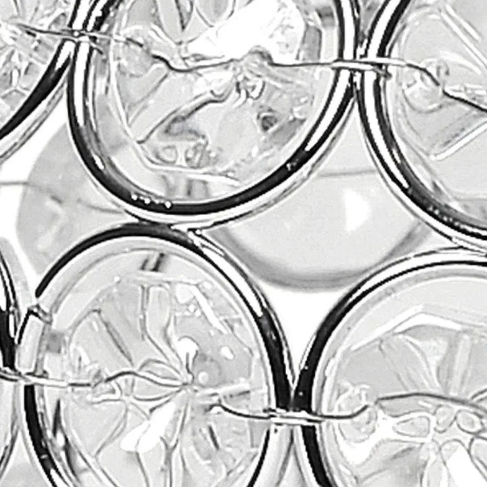 4" Clear And Silver Faux Crystal And Metal Round Table Vase - NOBLE HOME INTERIORS