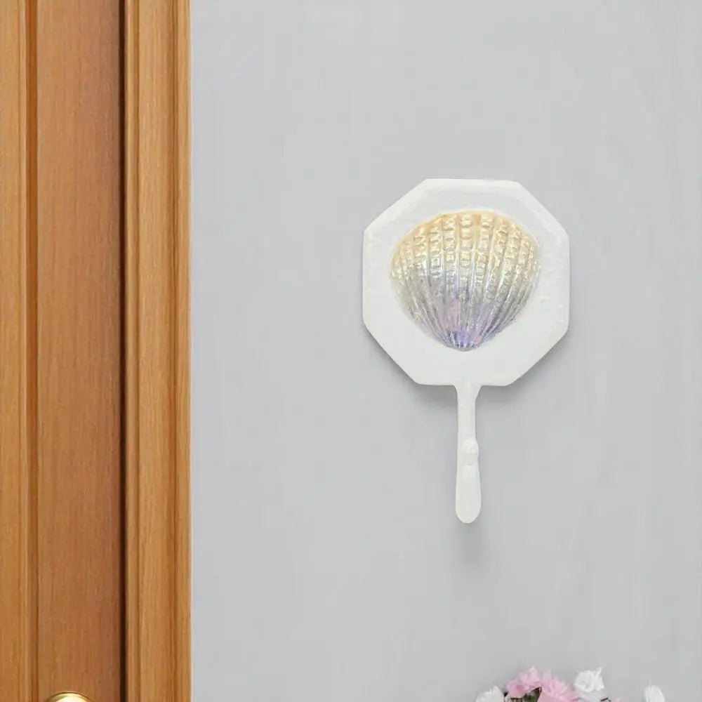 4" Cream And Pearl Cast Iron Seashell Wall Hook - NOBLE HOME INTERIORS