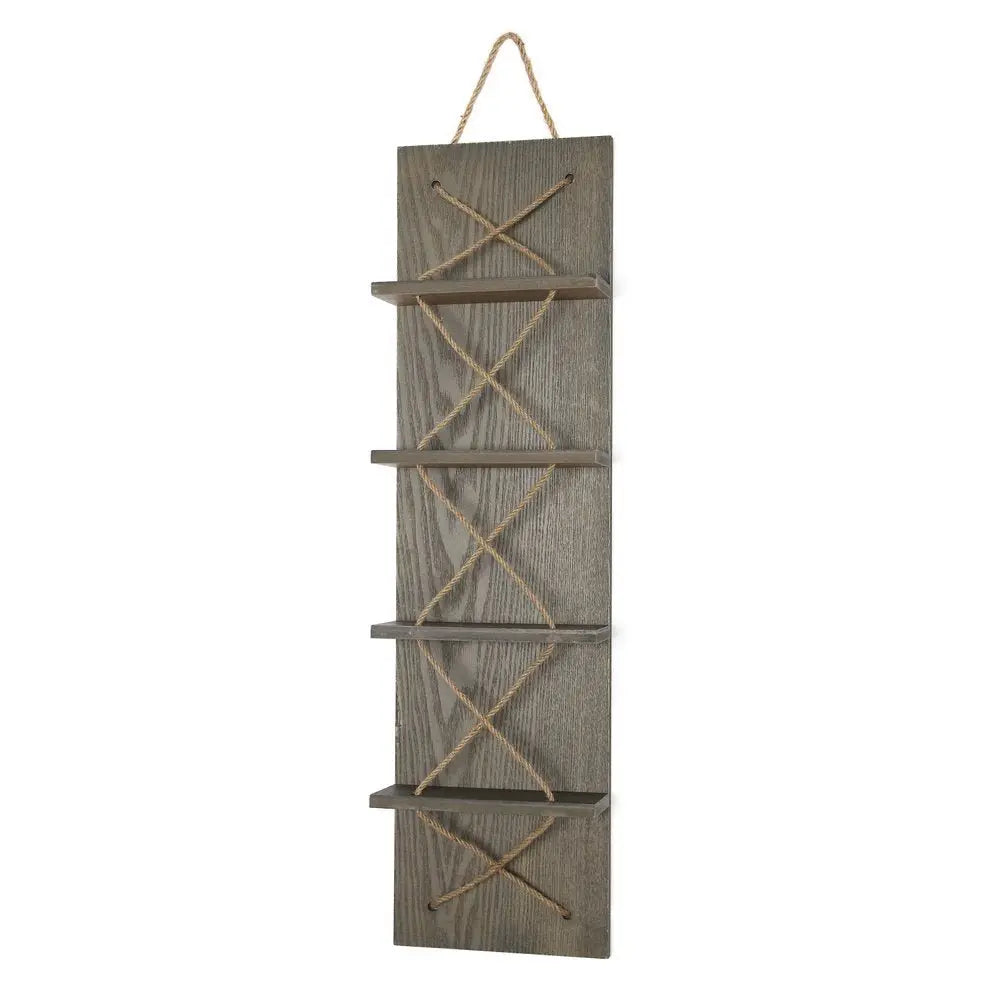 4" Gray Wood Entertainment Organizer - NOBLE HOME INTERIORS