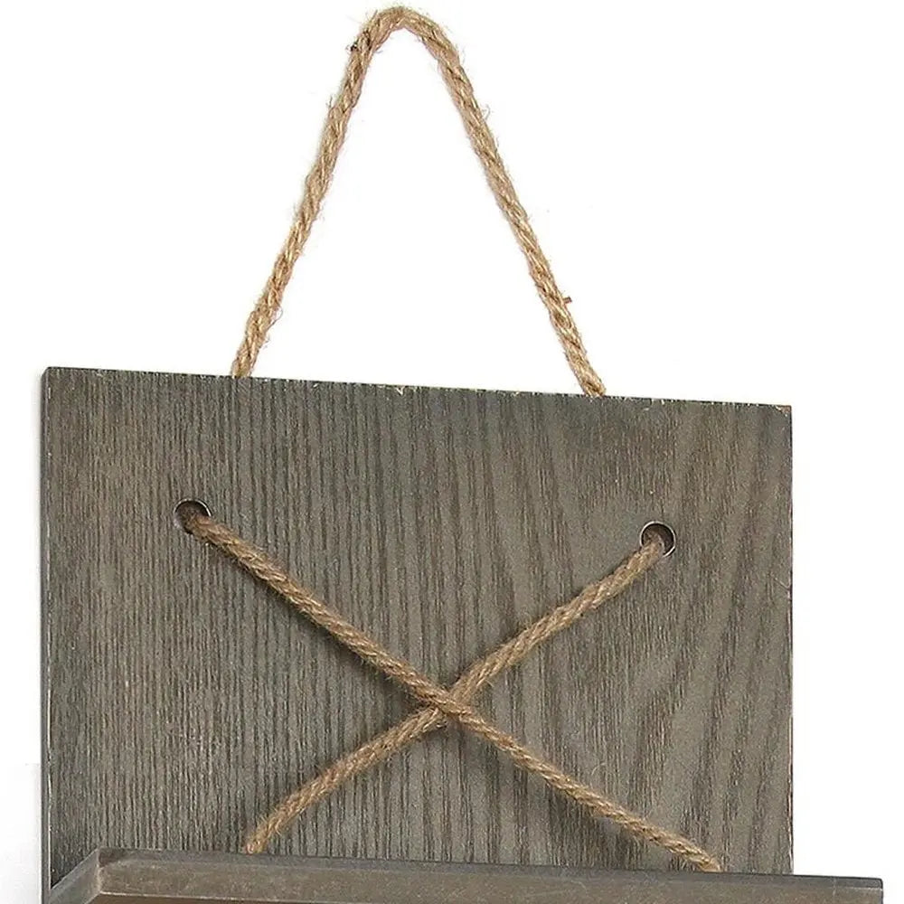 4" Gray Wood Entertainment Organizer - NOBLE HOME INTERIORS