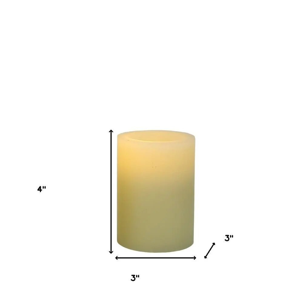 4" Ivory Flameless Pillar Candle - NOBLE HOME INTERIORS