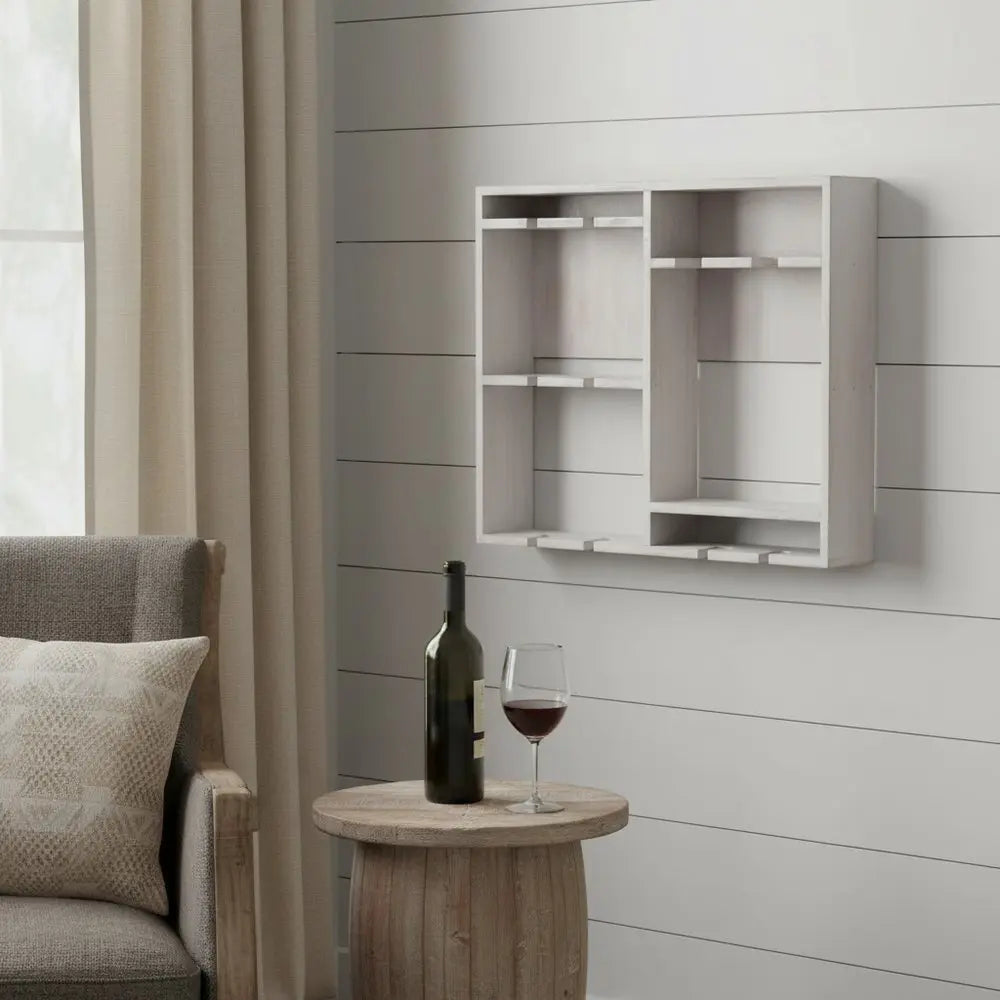 4" White Wood Entertainment Organizer - NOBLE HOME INTERIORS