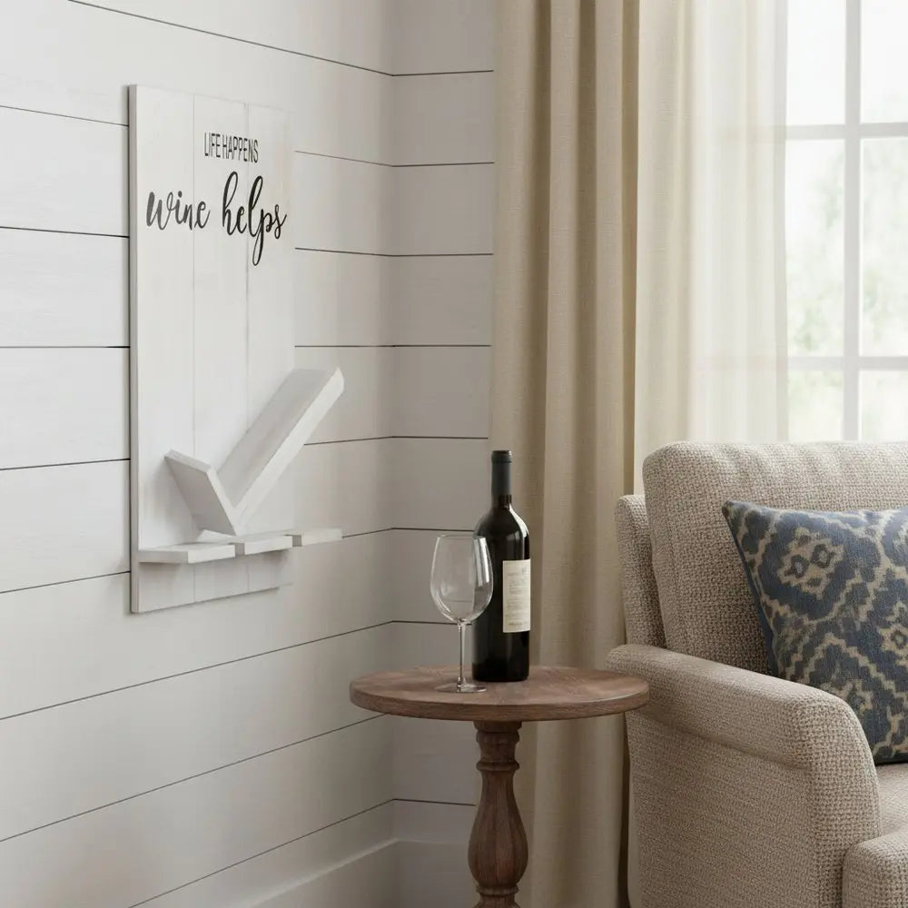 4" White Wood Entertainment Organizer - NOBLE HOME INTERIORS