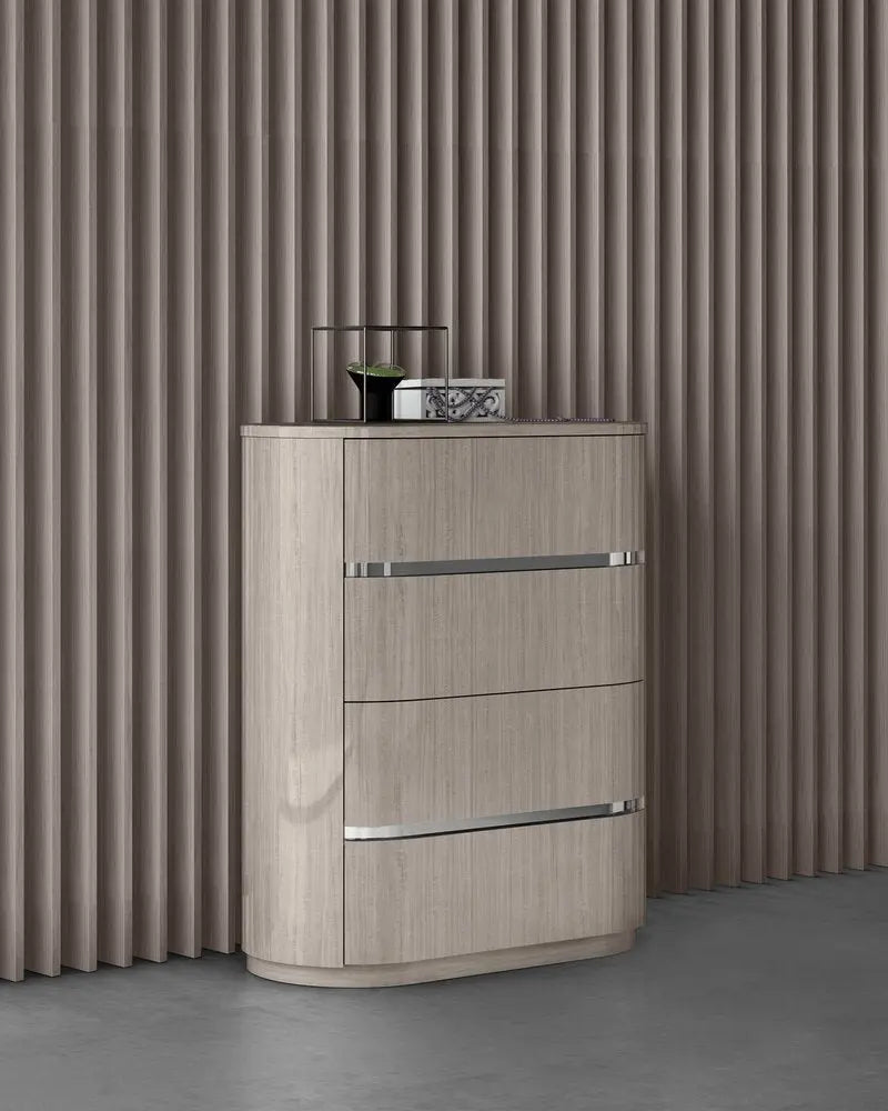 40" Beige Wood Four Drawer Gentlemens Chest - NOBLE HOME INTERIORS