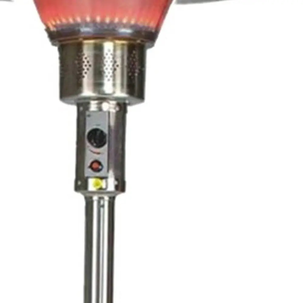 40000 BTU Silver Steel Propane Cylindrical Pole Standing Patio Heater - NOBLE HOME INTERIORS