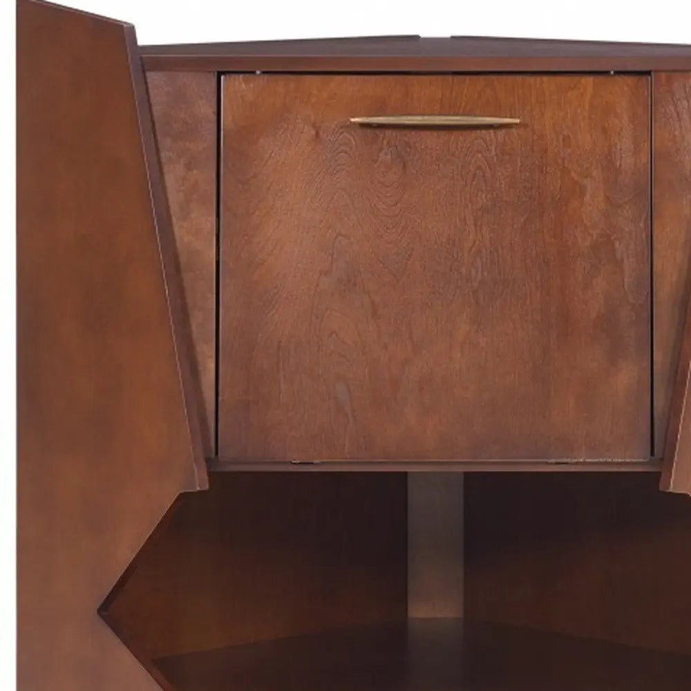 Cosmo Brown and Black Corner Bar Cabinet HomeRoots