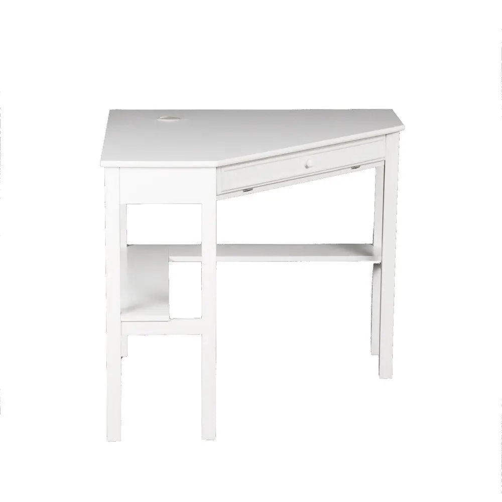 48" White Solid Wood Corner Writing Desk HomeRoots