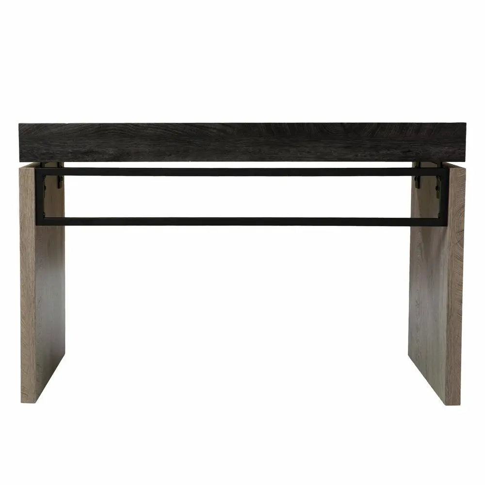 45" Black and Brown Writing Desk HomeRoots