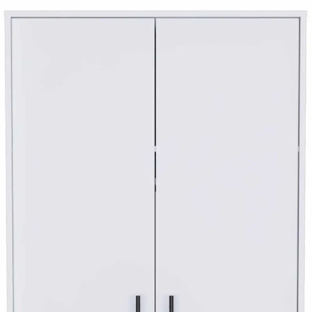 71" White Wood Two Door Single Drawer Combo Dresser HomeRoots