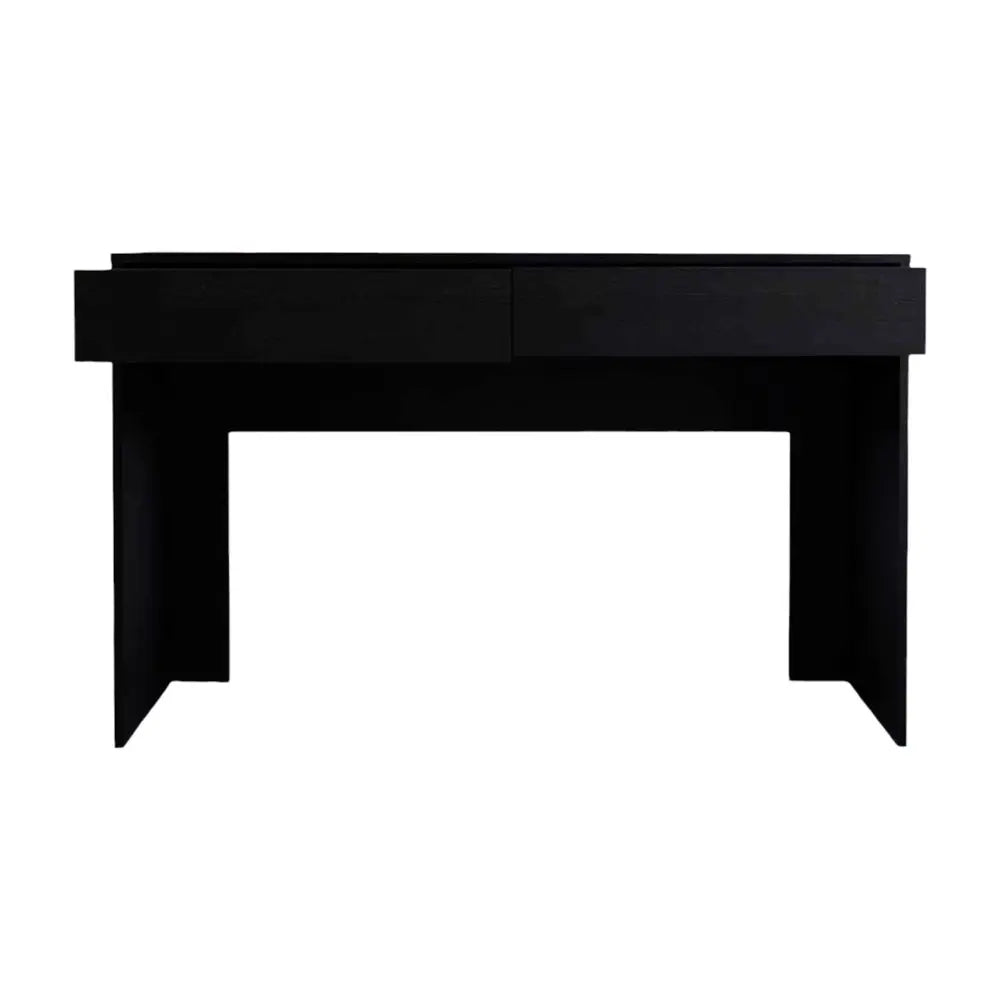 47" Black Computer Desk with Two Drawers HomeRoots
