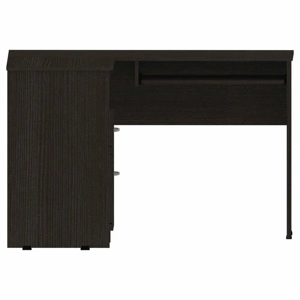 41" Black L Shape Computer Desk With Two Drawers - NOBLE HOME INTERIORS