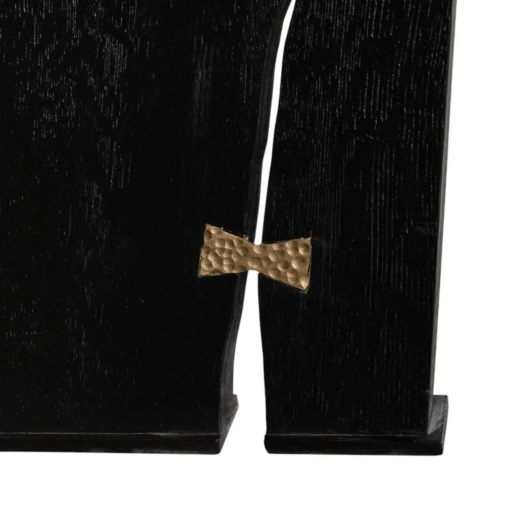 41" Black Wood One Tier Bookcase - NOBLE HOME INTERIORS