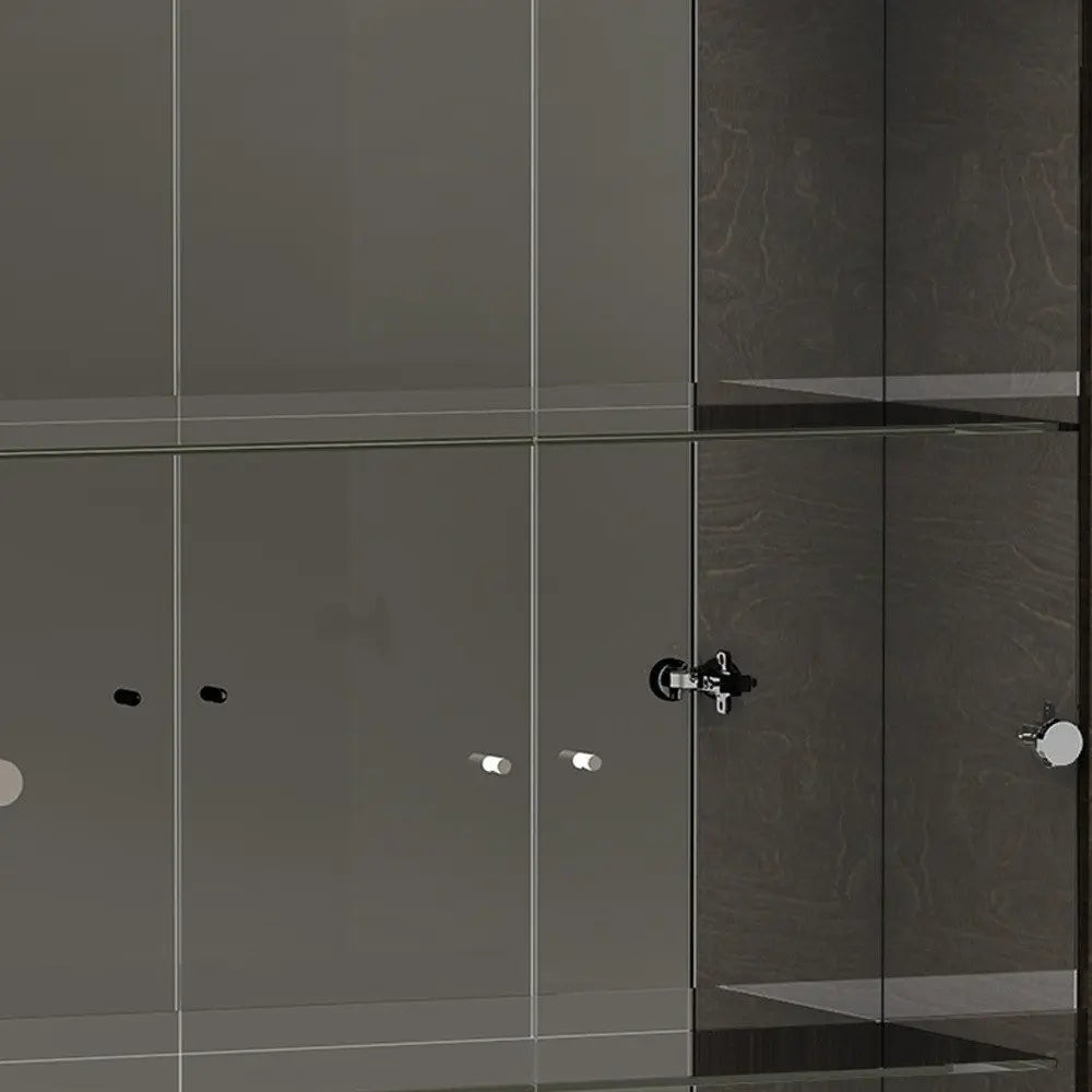 41" Silver and Gray Brown Accent Cabinet With One Drawer - NOVA HOME FURNITURE