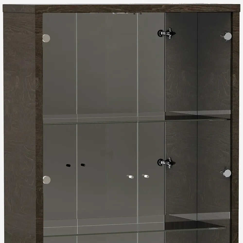 41" Silver and Gray Brown Accent Cabinet With One Drawer - NOVA HOME FURNITURE