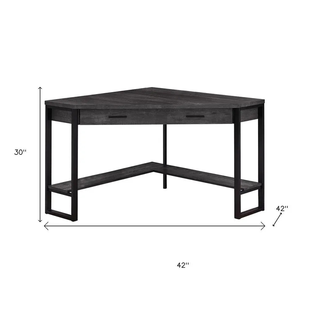 42" Black Corner Computer Desk - NOBLE HOME INTERIORS