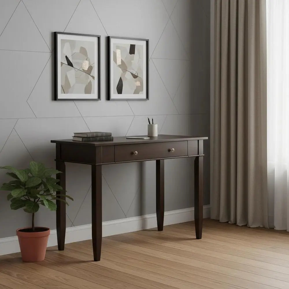 42" Brown Solid Wood Computer Desk - NOBLE HOME INTERIORS