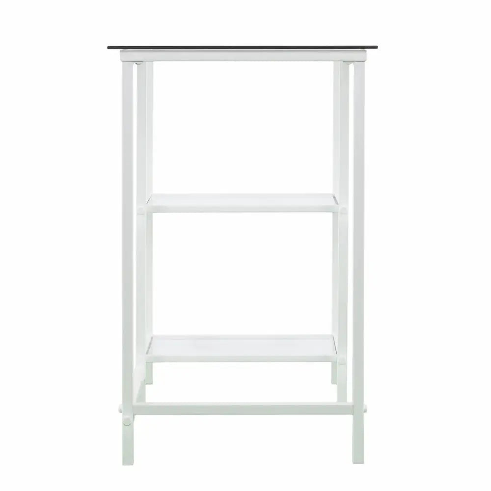 42" Clear and White Glass Writing Desk - NOBLE HOME INTERIORS
