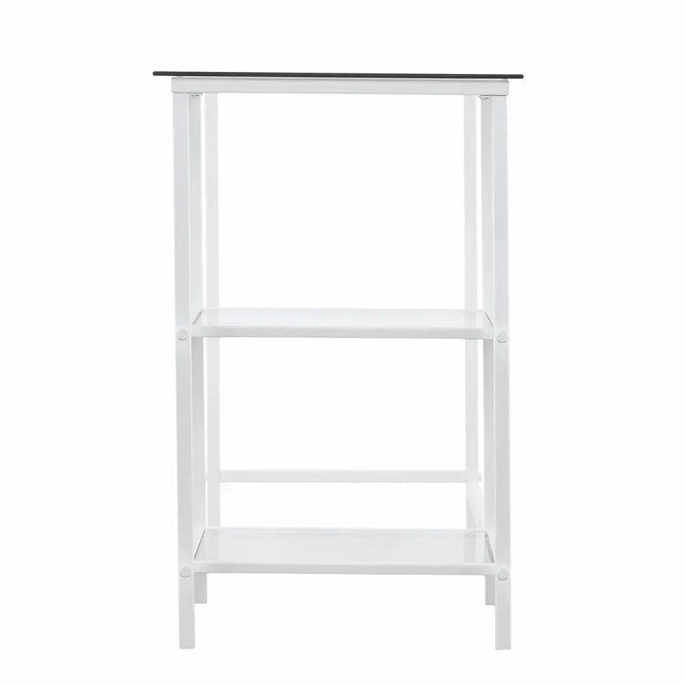 42" Clear and White Glass Writing Desk - NOBLE HOME INTERIORS