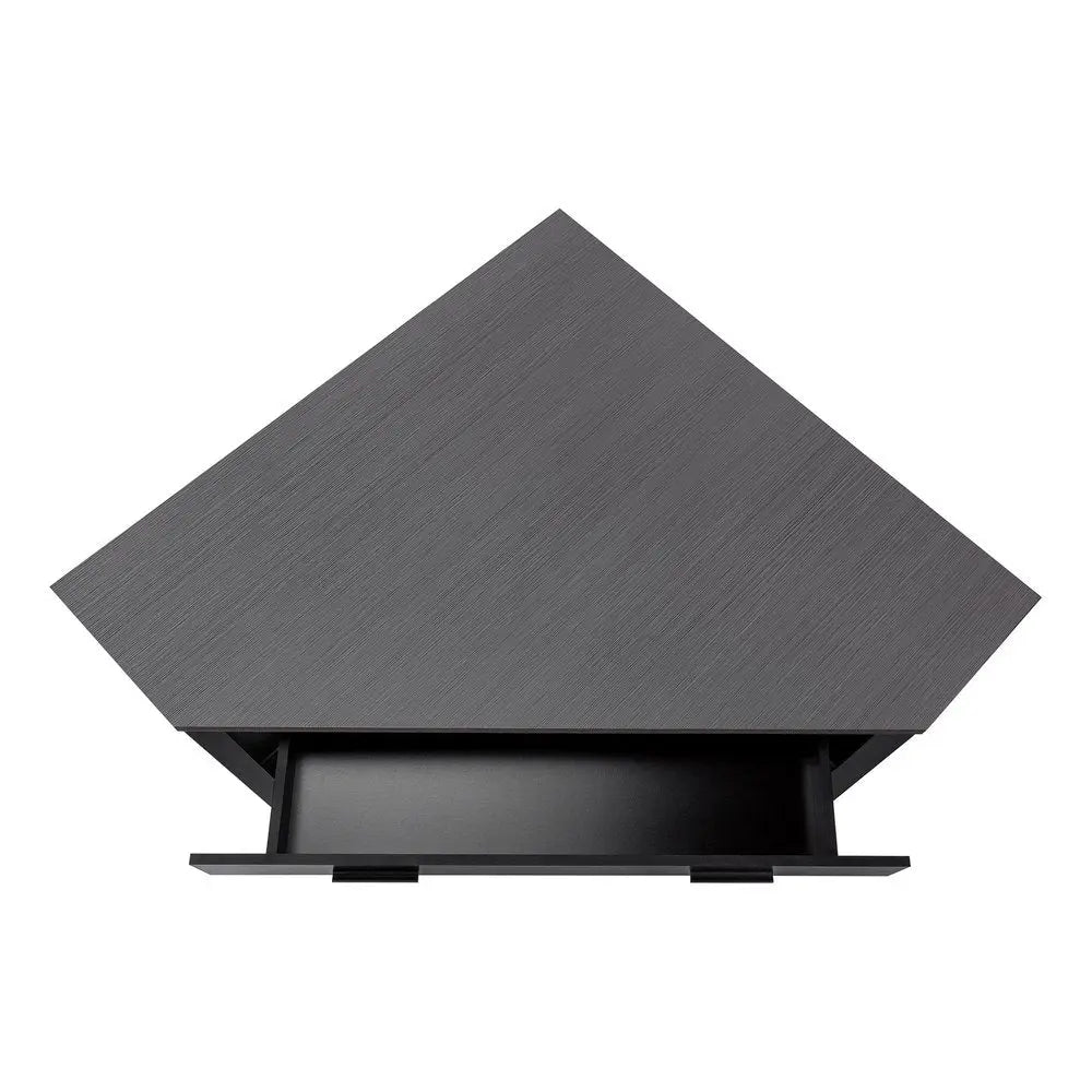 42" Gray and Black Corner Computer Desk - NOBLE HOME INTERIORS