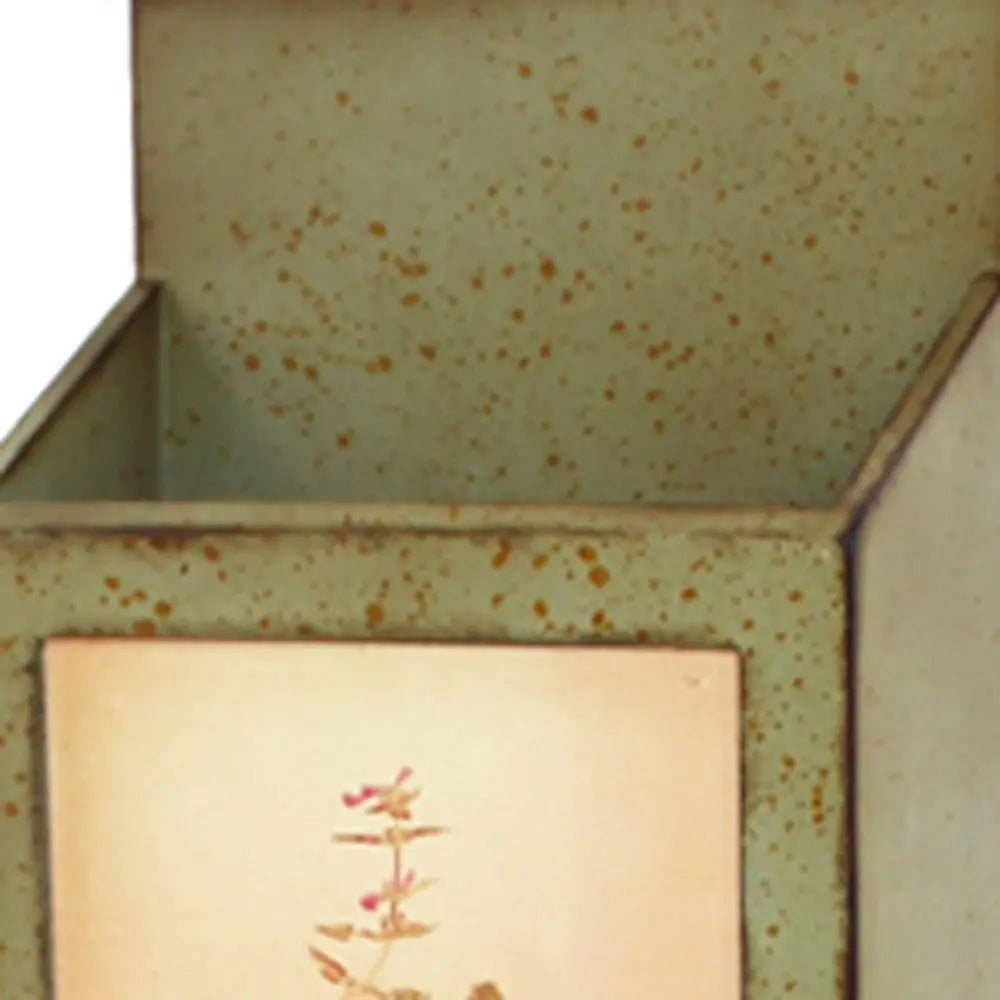 42" X 10" X 5" Green Rustic Vertical - Newspaper & Magazine Rack - NOBLE HOME INTERIORS